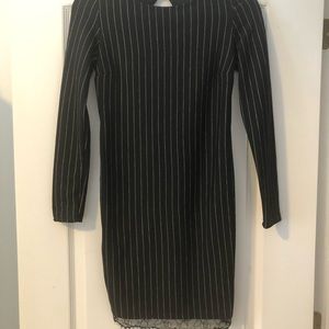 Black and white vertical striped dress - H&M